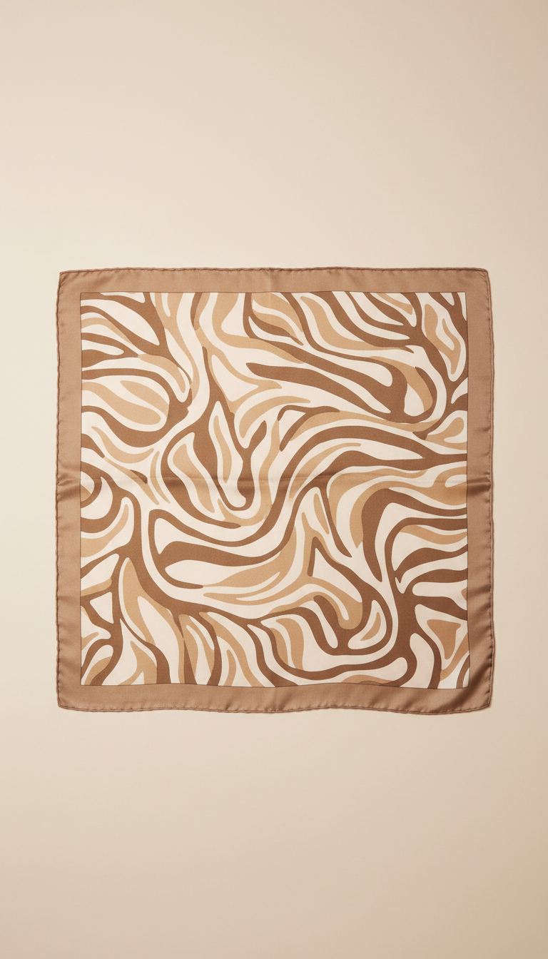 Silk scarf in warm fawn hue