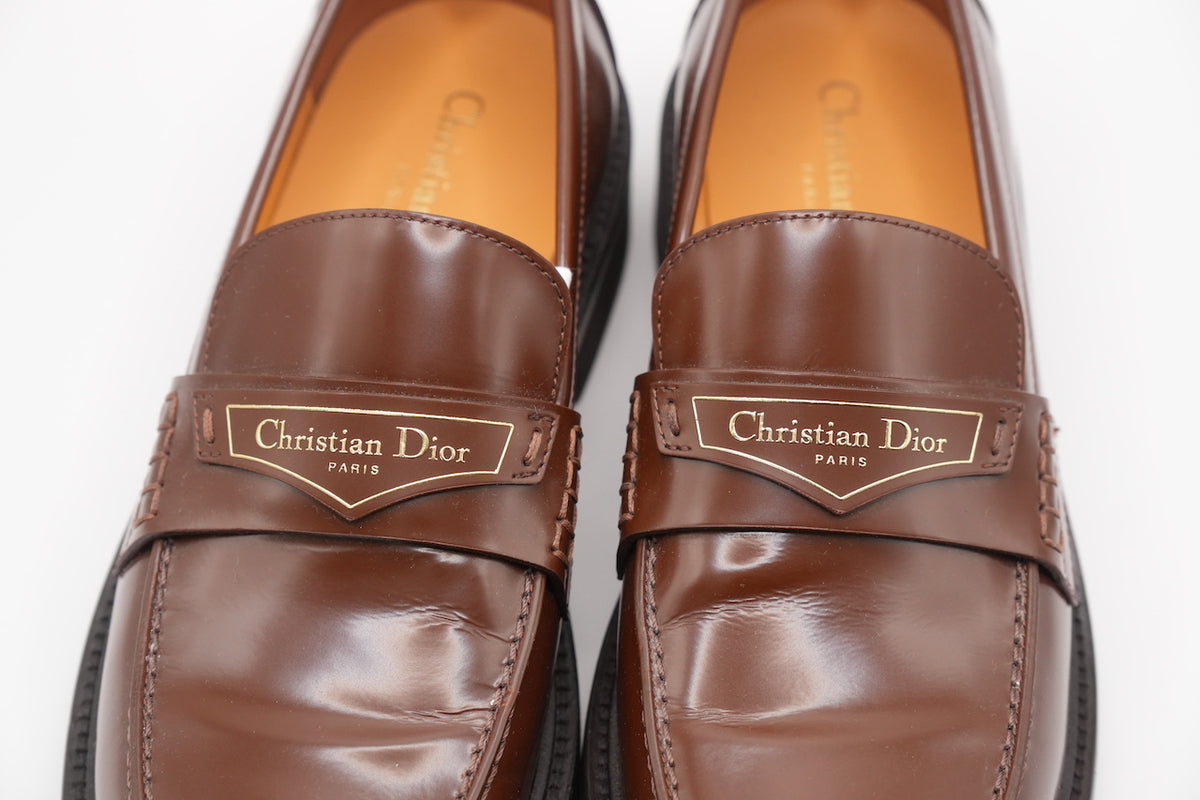 Dior BOY Brushed Leather Flat Loafers