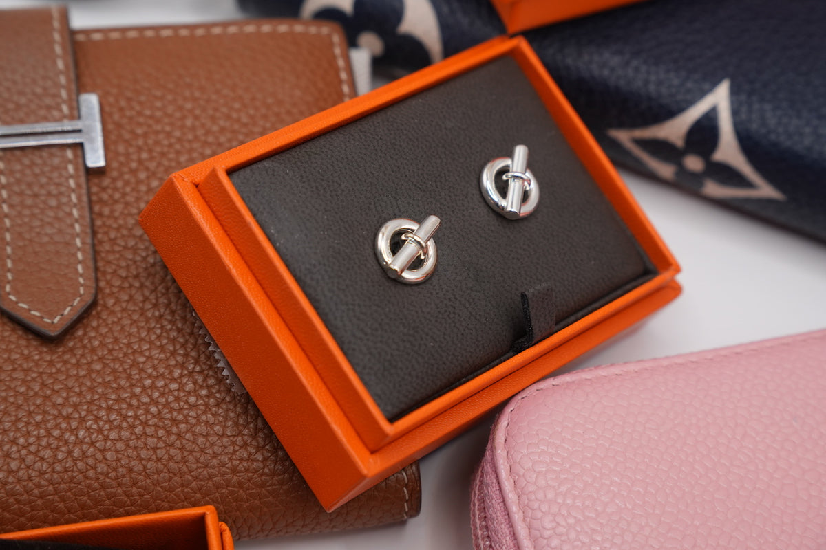 Hermès Sterling Silver Chaine d'ancre Earrings
