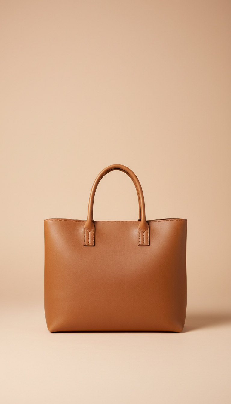 Italian leather tote with structured silhouette