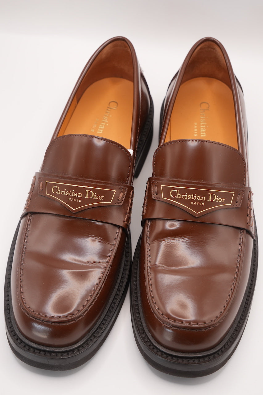 Dior BOY Brushed Leather Flat Loafers