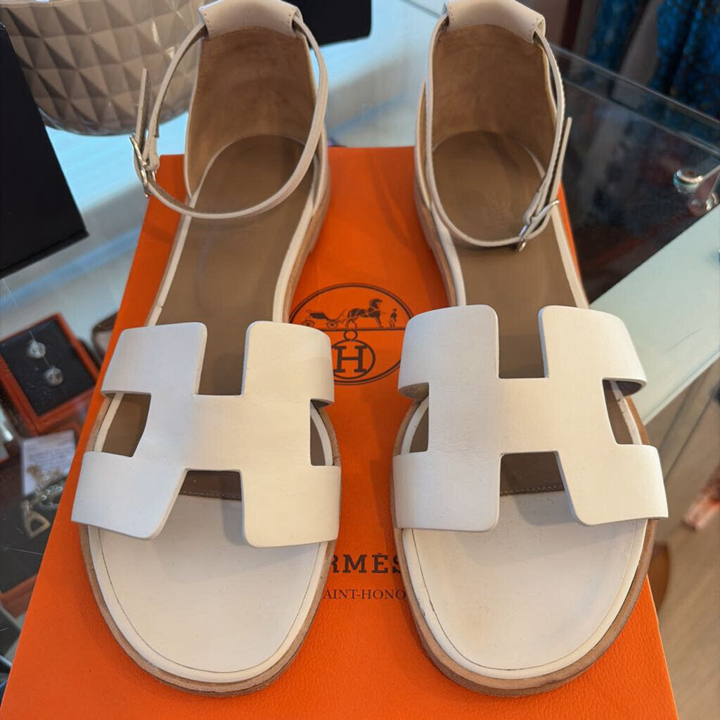Hermes santorini white sandals