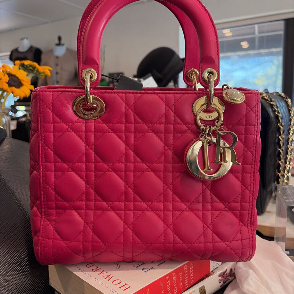 Dior lambskin cannage medium