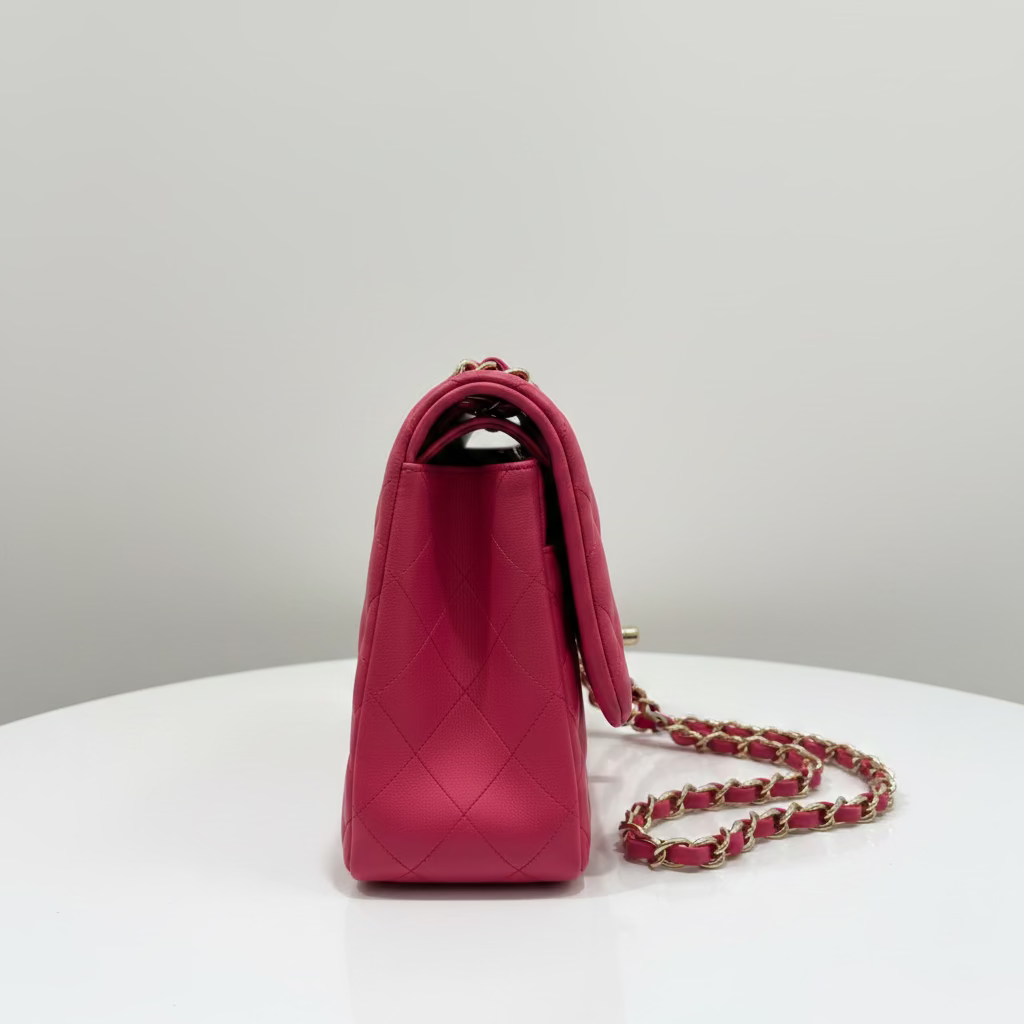 Purse Pink w/Flap Gold Chain